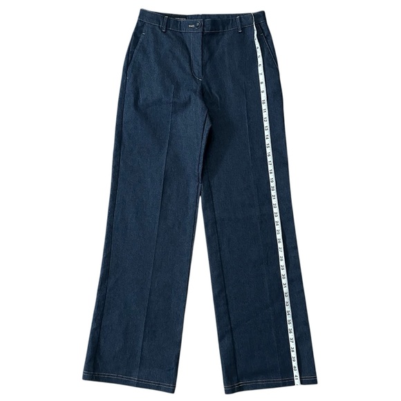 Zara High Rise Wide Leg Trouser Style Jeans Dark Wash Denim Size Small - Picture 7 of 10